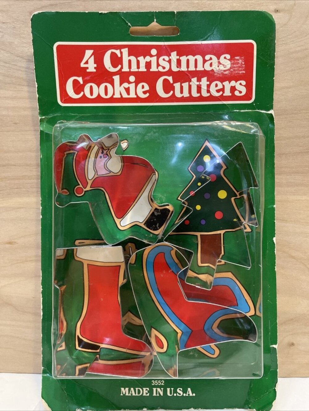 Set of 4 Foxrun Christmas Santa Tree Stocking Sleigh Metal Cookie Cutters